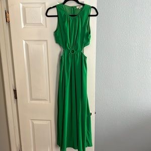 Green Cutout Midi Dress